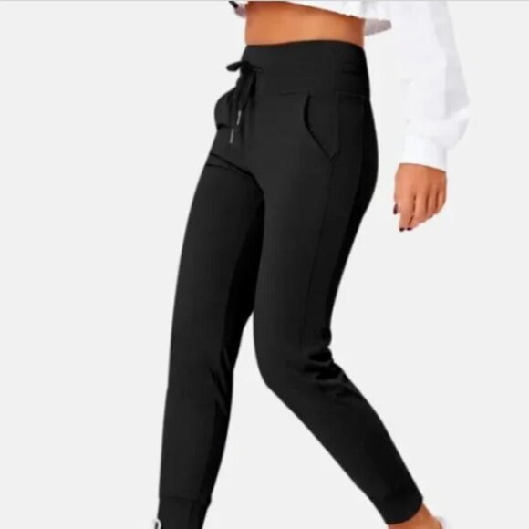 NWT Halara High Waisted Drawstring Side Pocket Full Length Joggers L Black #103Y - Picture 7 of 16
